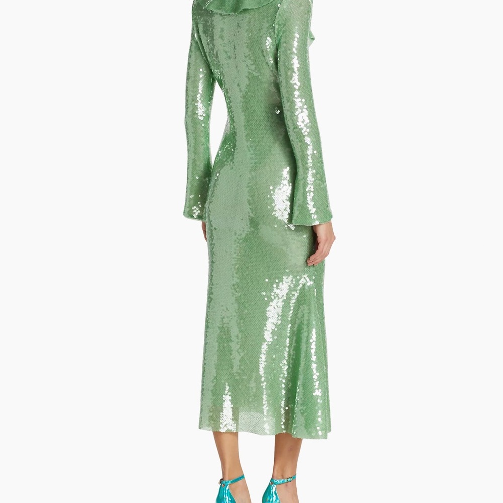 Self Portrait Sequin Ruffled Midi Dress NWT - Picture 6 of 9
